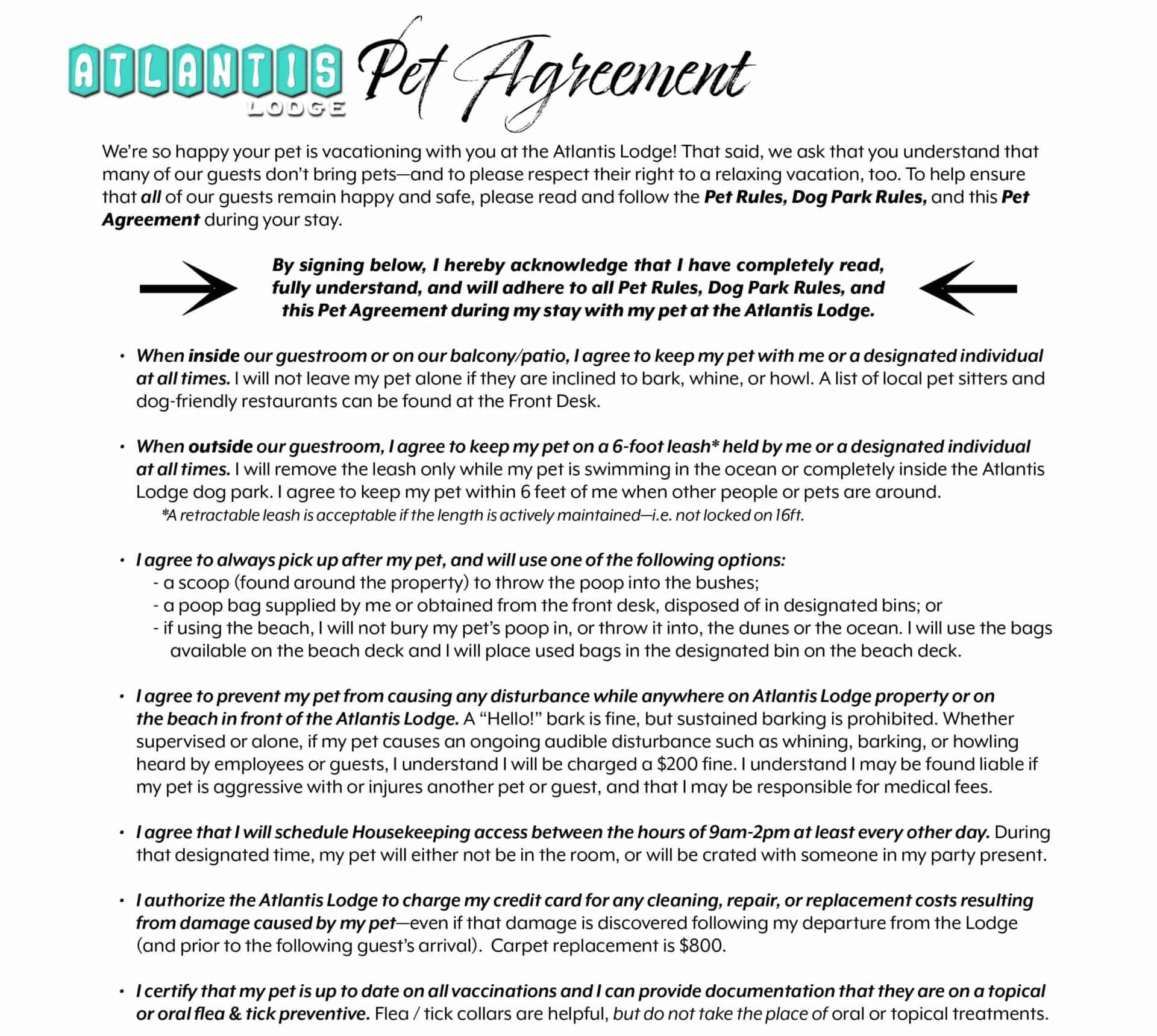 Pet Agreement Topper
